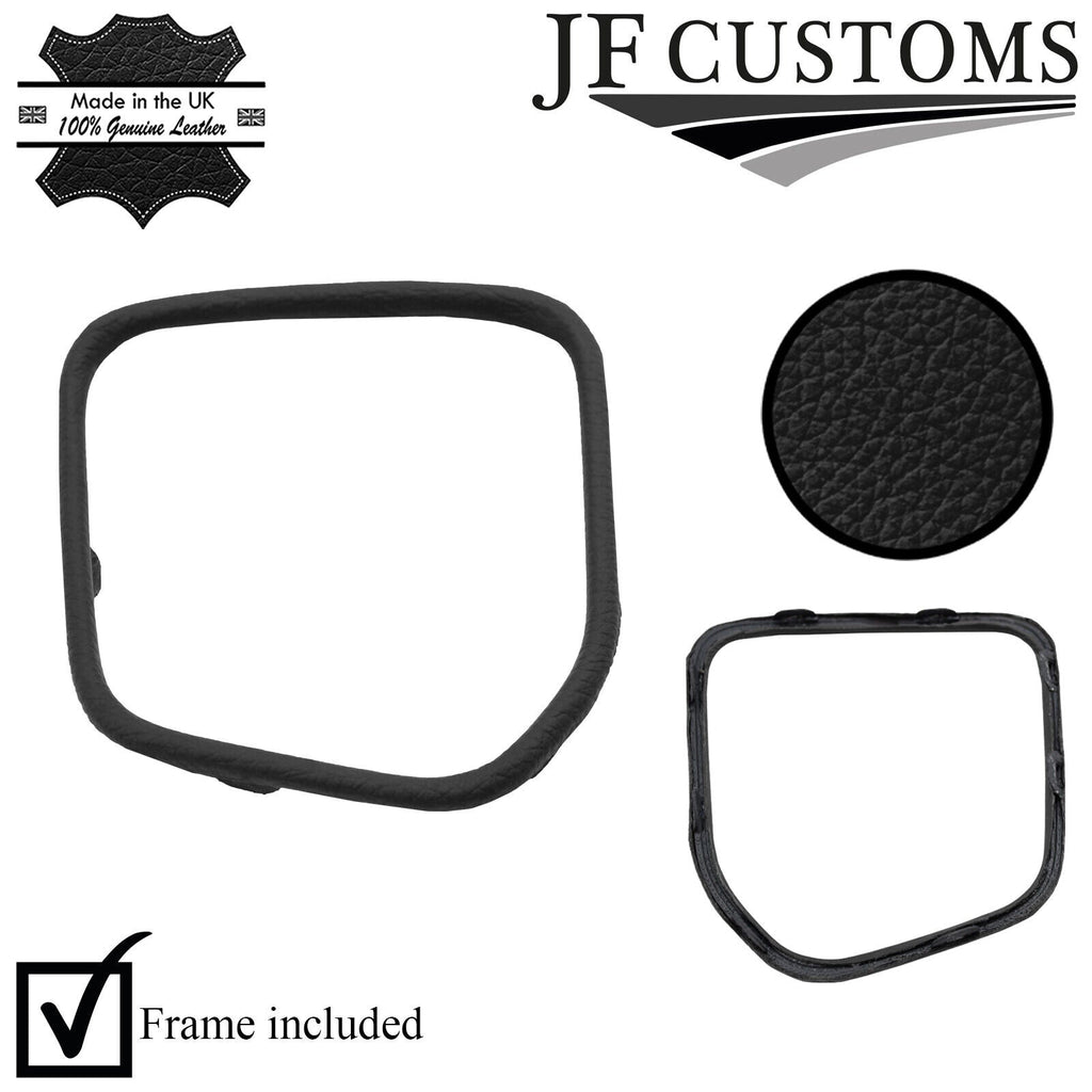 BLACK STITCH ITALIAN LEATHER GEAR BEZEL+ FRAME FITS TOYOTA AURIS 15-18