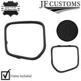 BLACK STITCH ITALIAN LEATHER GEAR BEZEL+ FRAME FITS TOYOTA AURIS 15-18