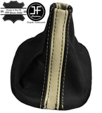 CREAM BLACK REAL LEATHER MANUAL GEAR GAITER FITS VW BEETLE 1998-2010 CUSTOM NEW