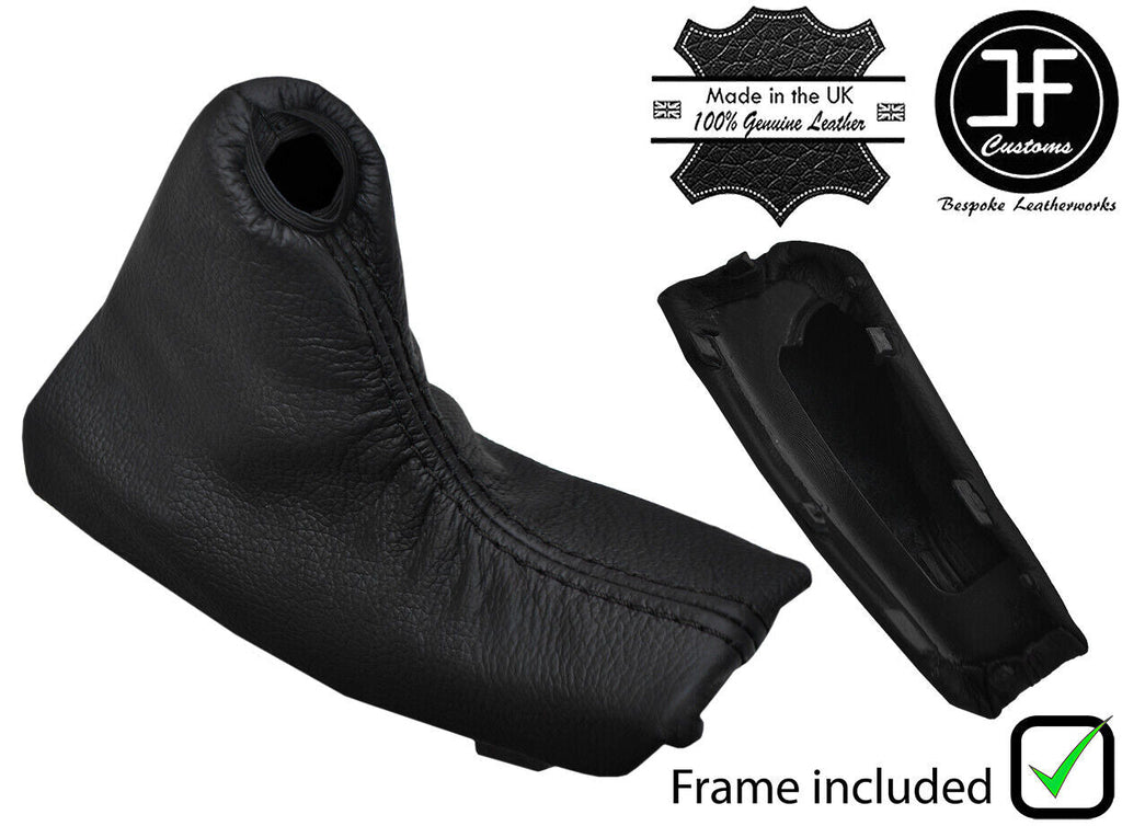 BLACK STITCH LEATHER HANDBRAKE GAITER+PLASTIC FRAME FOR CITROEN C4 2011-2017