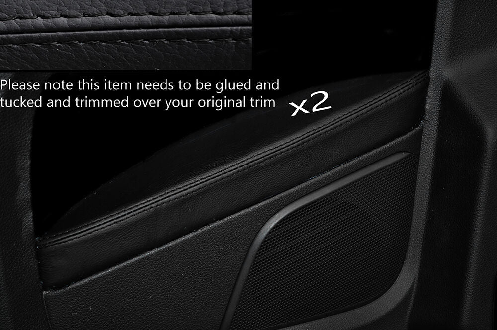 BLACK STITCH 2X REAR DOOR ARMREST SKIN COVER FITS VW POLO MK8 09-14 3 DOOR