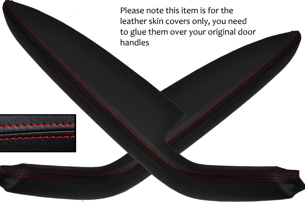RED STITCH 2X REAR DOOR HANDLE ARMREST COVERS FITS AUDI A3 8P RS3 S3 04-12 5DR