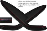 RED STITCH 2X REAR DOOR HANDLE ARMREST COVERS FITS AUDI A3 8P RS3 S3 04-12 5DR