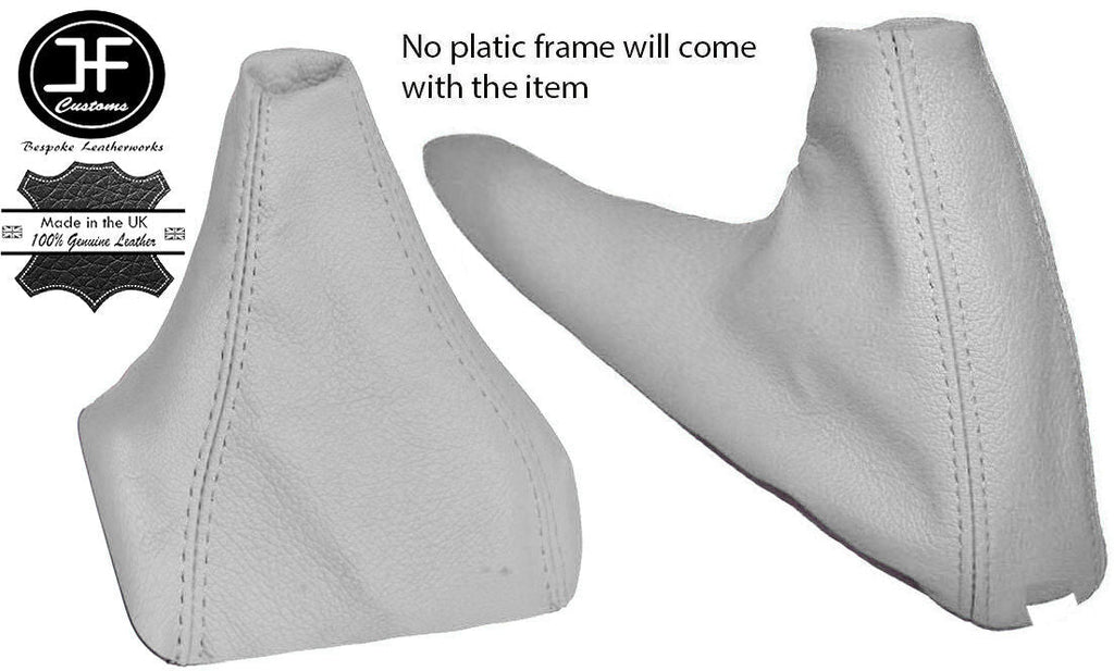 WHITE REAL LEATHER GEAR & HANDBRAKE GAITER FITS BMW E81 E82 E87 E88 CUSTOM NEW