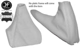 WHITE REAL LEATHER GEAR & HANDBRAKE GAITER FITS BMW E81 E82 E87 E88 CUSTOM NEW