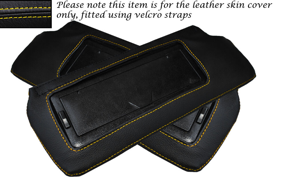 YELLOW STITCH 2X SUN VISORS SKIN  COVERS FITS CORVETTE C4 TARGA TOP CABRIO 84-96