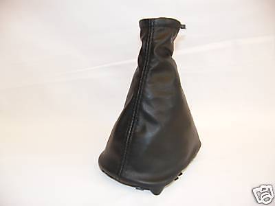 FITS PEUGEOT 207 GEAR GAITER BLACK REAL LEATHER 2006-2012 BLACK STITCHING