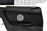 BLACK STITCH 2X REAR DOOR CARD SKIN COVERS FITS BMW E36 CONVERTIBLE 1993-1998
