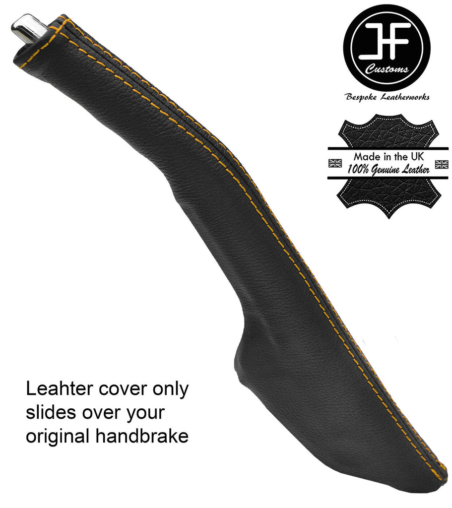 YELLOW STITCHING REAL LEATHER HANDBRAKE GAITER FITS MITSUBISHI STARION 1983-1990