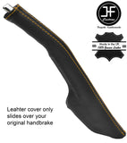 YELLOW STITCHING REAL LEATHER HANDBRAKE GAITER FITS MITSUBISHI STARION 1983-1990