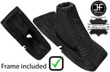 BLACK STITCH LEATHER HANDBRAKE GAITER+PLASTIC FRAME FOR VOLVO C70 1996-2005