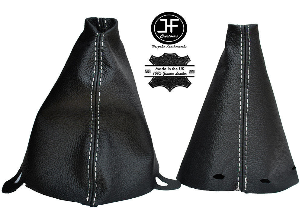 WHITE STICH MANUAL LEATHER GEAR HANDBRAKE GAITER FOR BMW MINI COOPER S ONE R50