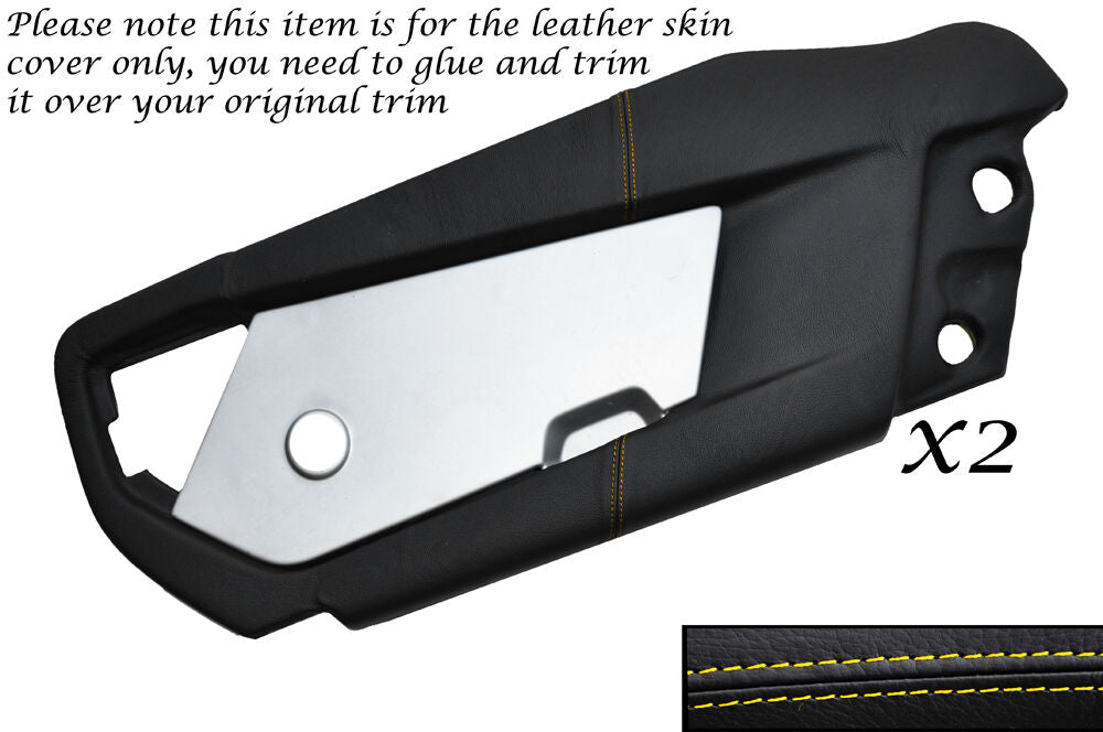 YELLOW STITCH 2X OUTER DOOR SKIN COVERS FITS VAUXHALL OPEL VX220 SPEEDSTER 00-06