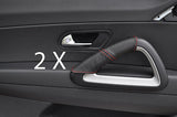 red stitch FITS VW SCIROCCO 2008+ 2X FRONT DOOR HANDLE COVERS CUSTOM NEW