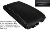 WHITE STITCHING LEATHER ARMREST SKIN COVER FITS PEUGEOT 407 2004-2010 CUSTOM NEW