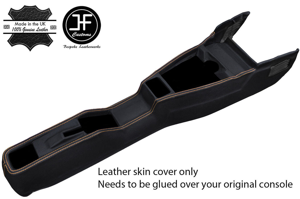 BEIGE STITCHING CENTRE CONSOLE REAL LEATHER COVER FOR FIAT 124 SPIDER 1983-1985