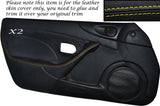YELLOW STITCH 2XFULL DOOR CARD SKIN COVER FITS MAZDA MX5 MK2 MK2.5 00-05 STYLE 2