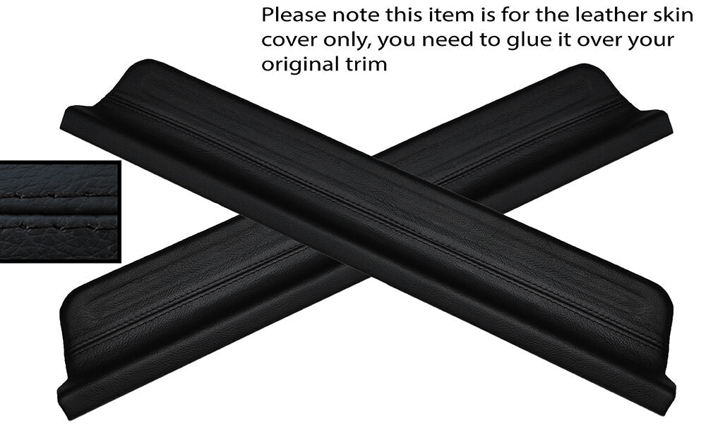 BLACK STITCH 2X FRONT DOOR SILL TRIM SKIN COVERS FITS ROVER 400 1995-1999 5dr