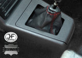RED STITCH MANUAL REAL LEATHER GEAR GAITER FITS PEUGEOT 205 & GTI CUSTOM NEW