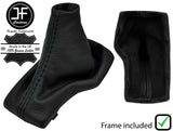 BLACK STITCH LEATHER AUTOMATIC GEAR GAITER+PLASTIC FRAME FOR HYUNDAI KONA 17-20