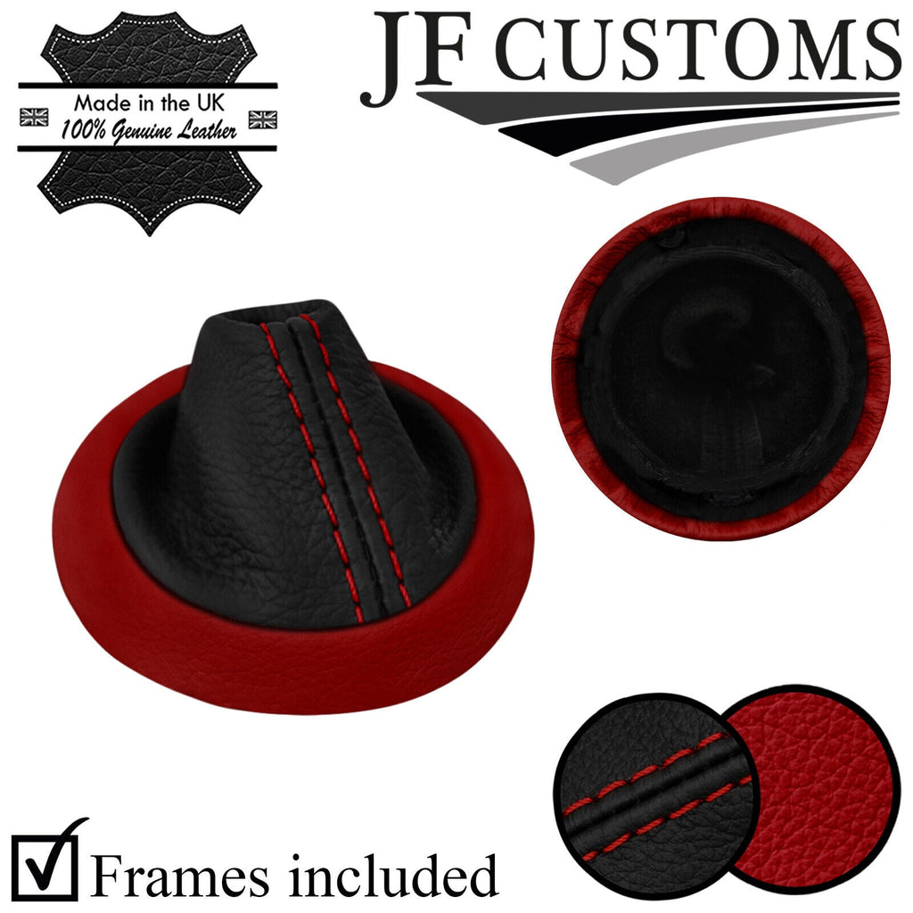 D RED & BLACK LEATHER SMG AUTOMATIC GEAR+SURROUND RING TRIM FOR BMW E46