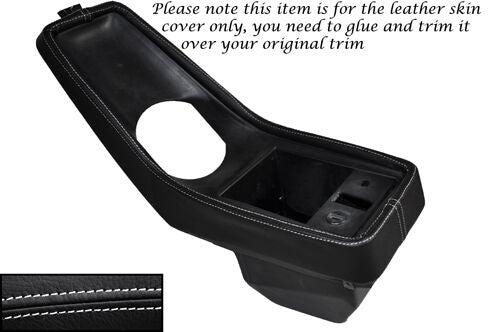 WHITE STITCHING FITS PORSCHE 911 72-89 CENTER CONSOLE LEATHER SKIN COVER ONLY