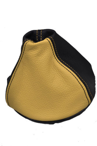 FITS FIAT 500  GEAR GAITER GENUINE LEATHER 07+ BLACK MGNOLIA CUSTOM NEW