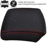 RED  STITCH TOP GRAIN LEATHER ARMREST LID COVER FITS DAEWOO NUBIRA 1998-2002