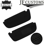 BLACK CROSS STITCH LEATHER 2X SUN VISOR COVERS FOR VAUXHALL CORSA B 93-00