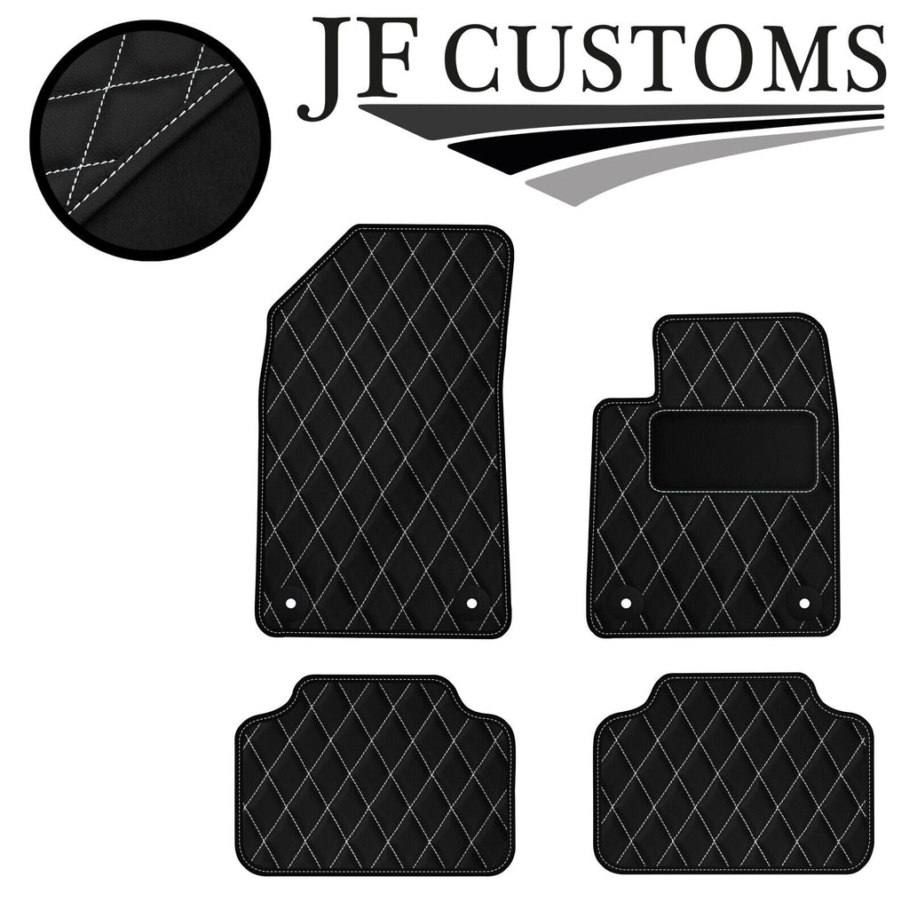 WHITE DIAMOND STITCH VINYL 4X TAILORED FLOOR CARPETS FOR CITROEN C6 05-12 JF1