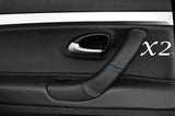 BLUE STITCHING FITS SAAB 9-3 2004-2011 2X LEATHER REAR DOOR HANDLE COVERS ONLY