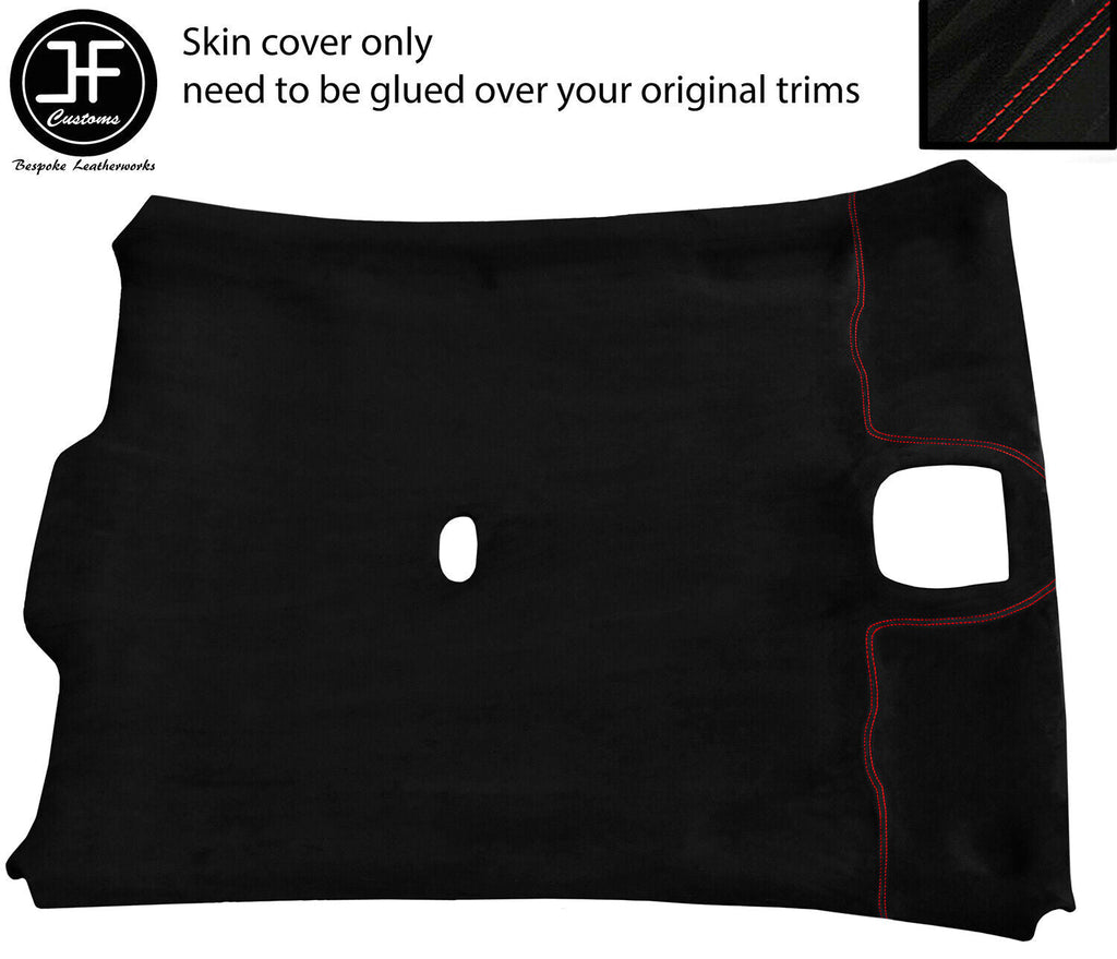 RED STITCH ROOF LINING HEADLINING LUXE SUEDE COVER FOR JAGUAR X-TYPE 01-09