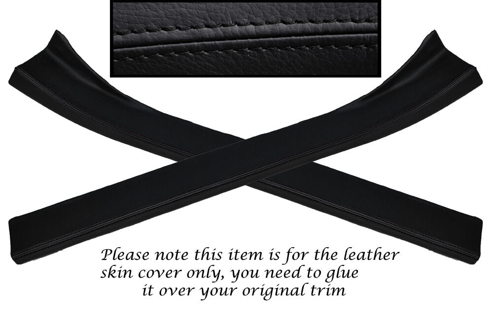 BLACK STITCH 2X DOOR SILL TRIM SKIN COVERS FITS NISSAN 350Z 2002-2009 CUSTOM NEW