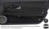 BLACK REAL LEATHER 2X FULL DOOR CARD TRIM COVERS FOR CHRYSLER CROSSFIRE 03-08