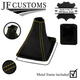 YELLOW STITCHING GEAR GAITER + METAL FRAME FITS LEXUS IS200 IS220 IS250 06-13