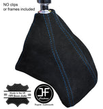 BLUE STITCHING MANUAL SUEDE GEAR GAITER FITS FORD TRANSIT CUSTOM 2013-2016