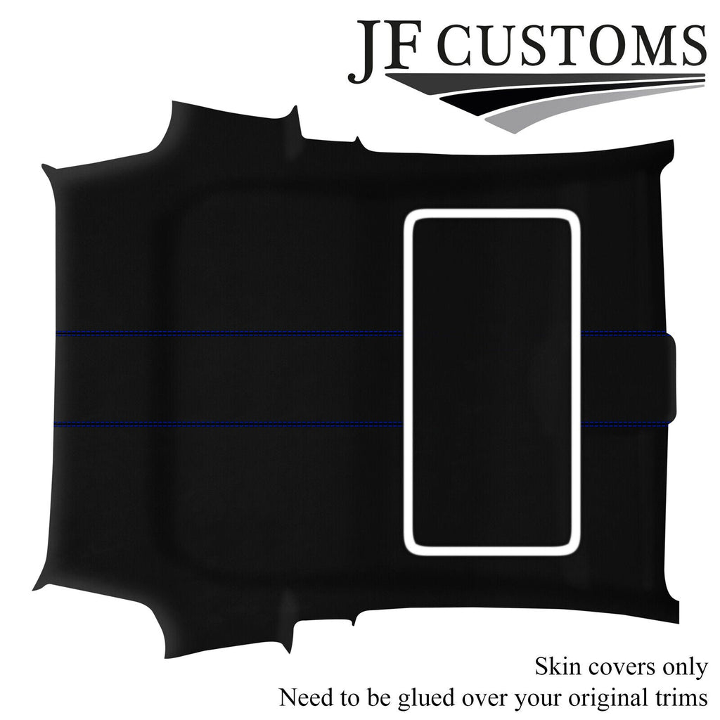 BLUE STITCH SUEDE SUNROOF HEADLINER ROOF COVER FOR FIAT 500 & ABARTH 07-15 3DR