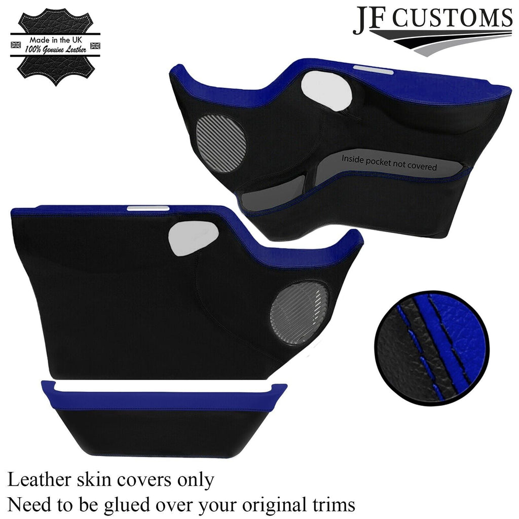 R BLUE BLACK 2X FRONT FULL DOOR CARD LEATHER COVERS FOR FORD TRANSIT MK7 06-14