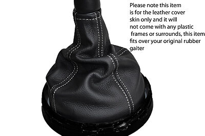 white stitch FITS MITSUBISHI COLT 04-12 LEATHER GAITER FITS OVER THE RUBBER