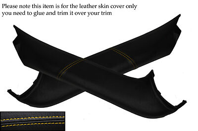 YELLOW STITCH 2X WINDSCREEN PILLAR LEATHER COVERS FITS PORSCHE 911 CARRERA 996