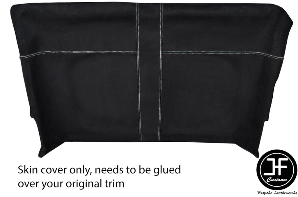 WHITE STITCH FRONT ROOF HEADLINING LUXE SUEDE COVER FOR LAND ROVER DEFENDER 90
