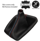 RED & TRI STITCHING CARBON VINYL GEAR GAITER FITS BMW 3 SERIES E30 82-91