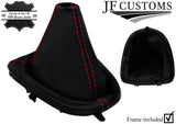 RED STITCH LEATHER GEAR GAITER + PLASTIC FRAME FITS PEUGEOT EXPERT MK2 07-15