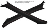 RED STITCH 2X A PILLARS LEATHER SKIN COVERS FITS LEXUS IS200 1998-2005