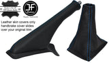BLUE  STITCH TOP GRAIN LEATHER GEAR & HANDBRAKE GAITER FITS MG ZR 2001-2003