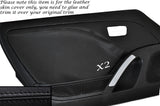 BLACK STITCH 2X FRONT DOOR CARD LEATHER SKIN COVERS FITS DAIHATSU COPEN 2003+