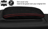 RED STITCH REAL SUEDE ARMREST LID COVER FITS LEXUS IS200 IS300 1998-2005