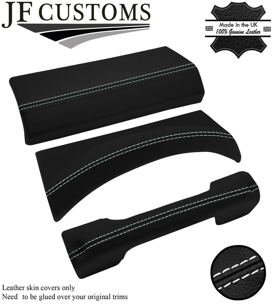 WHITE STITCH 3X DASH TRIM LEATHER SKIN COVERS FITS LAND ROVER DEFENDER 07-14