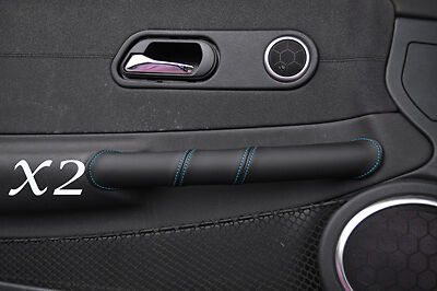 BLUE STITCH FITS CHRYSLER CROSSFIRE 2003-2007 2X DOOR HANDLE LEATHER COVERS