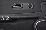 BLUE STITCH FITS CHRYSLER CROSSFIRE 2003-2007 2X DOOR HANDLE LEATHER COVERS